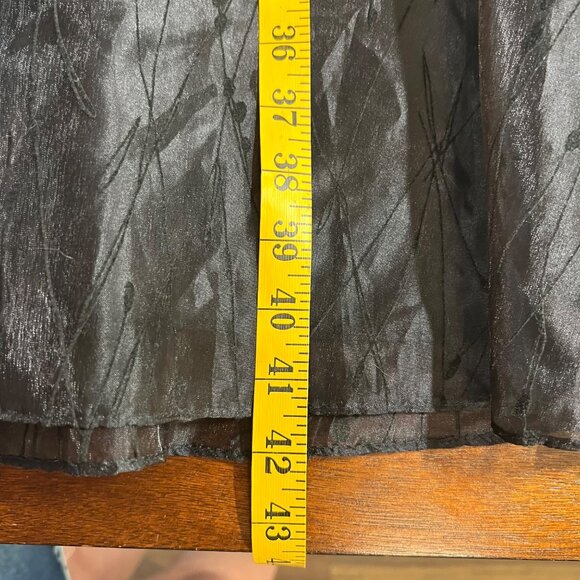 Vintage Whimsigoth Witchy Fairy Grunge Maxi Skirt Sheer Overlay Black High Waist - Picture 7 of 8